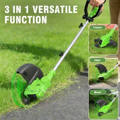 Electric Cordless Grass String Trimmer Lawn Edger Weed Wacker Cutter & 2 Battery