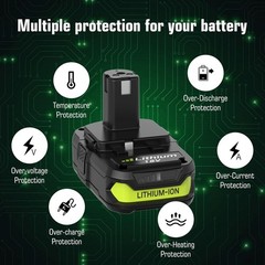 2 PACK 4.0Ah For RYOBI 18V Battery One Plus Compact Lithium-Ion P190 P192 new