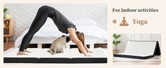 4-Inch Tri-Fold Memory Foam Folding Mattress Topper Portable for Camping, Guest