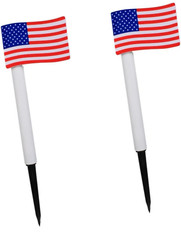 8-PCS American Flag Solar Powered Light | LED Flagpole Lights W/Flag 4th Of July
