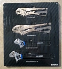 KOBALT 9 Piece Tool Set 6 Pliers, 2 Adjustable Wrenches and Wire Strippers