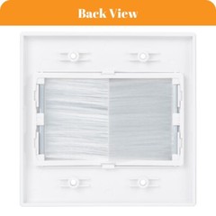 2 Gang Brush Wall Plate Cable Management Kit for TV Coaxial HDMI Ethernet Cables