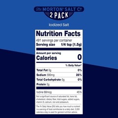 Morton Iodized Salt, All-Purpose, (26 oz), 2-Pack – All-Purpose, Perfect for Coo