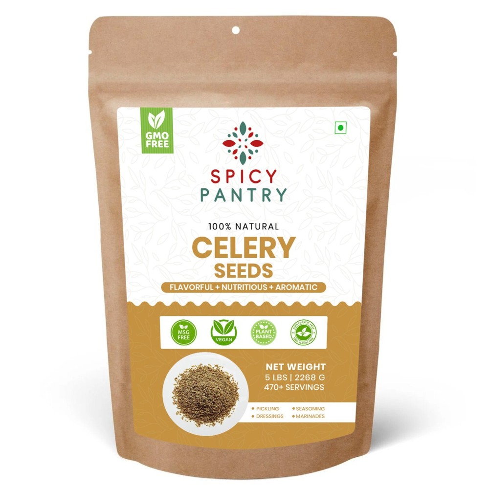 Whole Celery Seeds – Apium graveolens – 5 LBS All-Natural Spice for Cooking