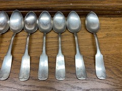 9 Rogers Nickel Silver spoons along with 4 Holmes & Edwards