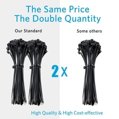 Zip Ties 4 inch (200 Pack), Small with 18 lb 4″ Black