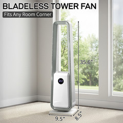 Bladeless Tower Fan with Remote Control Quiet Cooling Fan for Home Office