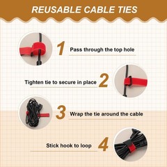 10 Pcs Reusable Cable Ties 6″x0.79″ Adjustable Reusable Hook Straps Yellow