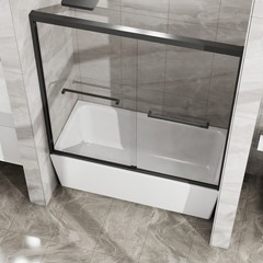 Double Sliding Bathtub Shower Door 60 in. W x 58 in. H Shower Enclosure