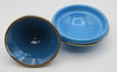 MOROCCAN HANDCRAFTED CLAY POTTERY TAGINE w/NICKEL SILVER OVERLAY (4.25″)