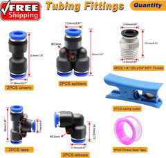 Air Line Tubing Kit,1/4″ Air Hose,1/4″ (6.35MM) OD 32.8FT Polyurethane PU Air Ho