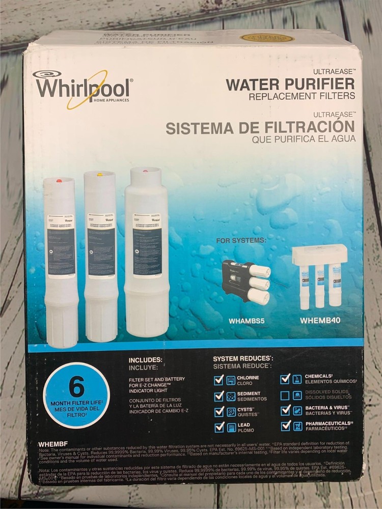 Whirlpool WHEMBF Under Sink 6 Months Replacement Filter 3 Pack