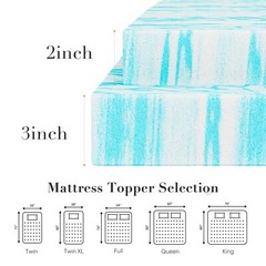 Blue Gel Memory Foam Topper – 3″ Thick, Full Size Bed Enhancer