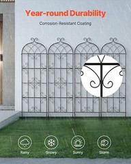 4 Packs Metal Garden Trellis 71″ x 20″ for Climbing Plant Support Rustproof