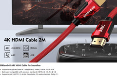 Silkland 4K HDMI ARC Cable for Soundbar, 4K 60Hz HDMI 2.0 Cable 6.6ft, (18Gbps,