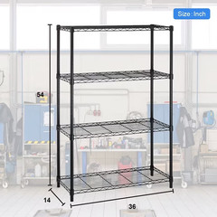 BestOffice 4 Shelf Wire Shelving Unit Garage NSF Wire Shelf Metal Storage Rack