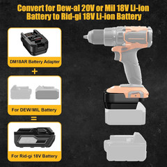 For Milwaukee M18 Battery Adapter, Adaptor Convert for Milwaukee 18V Battery & D