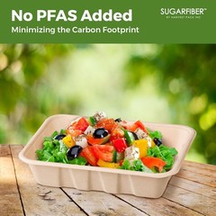 [100 COUNT]Harvest Pack 32 oz Compostable Food Trays 8.49″ x 6.45″ x 1.86″