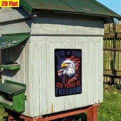 Distressed 250 Years Metal Sign 4th of July Patriotic USA Flag Bald Eagle Decor