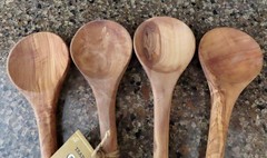 Trader Joe’s Olive Wood Spoon 12″ Tunisia Hand Crafted Cooking Serving Spoon