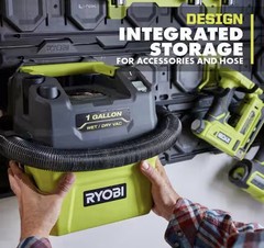 Ryobi PCL733B ONE 18V Cordless 1 gal Wet/Dry Vacuum – Green
