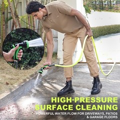 25/50/75/100/150FT Premium 5/8 in ZillaGreen Rubber Garden Hose With Spray Gun