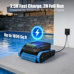 AIRROBO PC20 Robotic Pool Vacuum w/ APP Control for Floor, Walls and Waterline