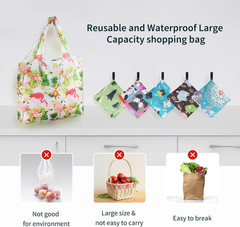 Large Reusable Bags Shopping Washable Foldable 6 Pack Grocery Bags Heavy Best