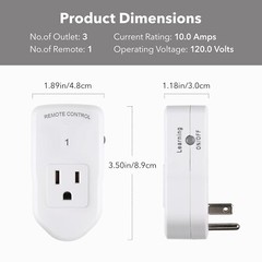 BN-LINK Wireless Remote Control Socket Electrical Outlet Switch Automation White