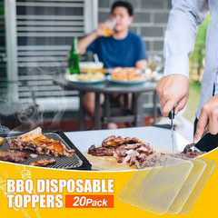 1-Piece Cast Iron Silver Aluminum Disposable Non-Stick Grill Topper Set for BBQ,