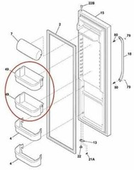 Door Bin Compatible with Frigidaire Refrigerator 240356401 ( 2 PCs )
