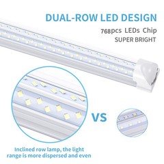120W T8 8FT LED Shop Light 2FT 4FT 6FT LED Tube Light Linkable Shop Lamp Fixture