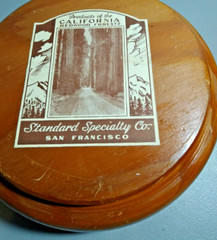 Vintage California Redwood Nut Cracker Bowl Standard Specialty Co 1940s.
