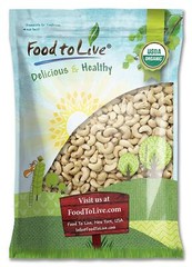 Organic Whole Large Cashews,W240 – Non-GMO, Kosher, Raw, Vegan – by Food To Live