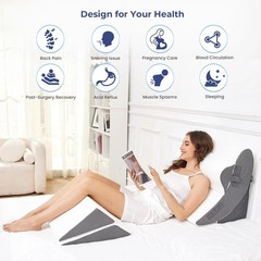 Orthopedic Wedge Pillow for Acid Reflux GERD Back Pain Adjustable 5 Piece Set