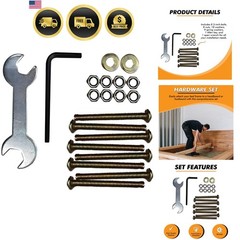 Bed Frame Hardware Set – Heavy Duty Screws and Bolts for Metal Bed Frame – At…