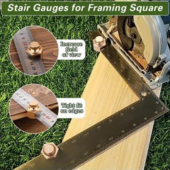 4 Pack Stair/Square Gauge Set for Framing Square, Stair Stringer Layout Tool for