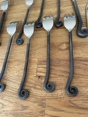 38 Piece Gourmet Settings Treble Clef Stainless Silverware & Serving Pieces VTG