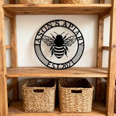 Custom Bee Apiary Metal Sign – Custom Name and Date Decor