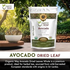 Organic Way Avocado Dried leaves Whole (2 Oz)