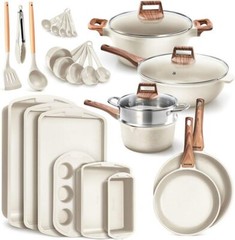 Bakken-Swiss, 20-Piece, Kitchen Cookware Set, Granite Non-Stick, Eco-Friendly,