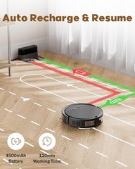 3in1 Robot Vacuum and Mop Combo 5000Pa Suction，Works with 2.4G WiFi/App/Remote