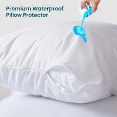 4 Pack of Pillow Protectors With Zipper Queen Size Effective Dust Protector