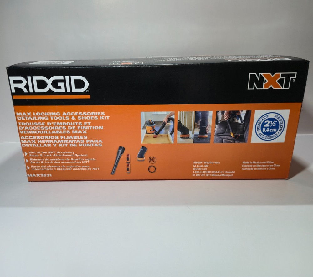 RIDGID 2-1/2 in. MAX2531 NXT Crevice Tool, Dusting Brush Shop Vacuum Attachments