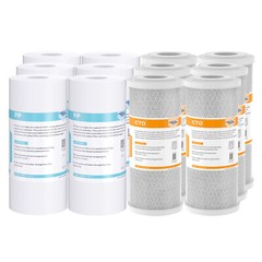 10″ x 4.5″ Activated Carbon Block Big Blue Sediment Water Filter Whole House Set