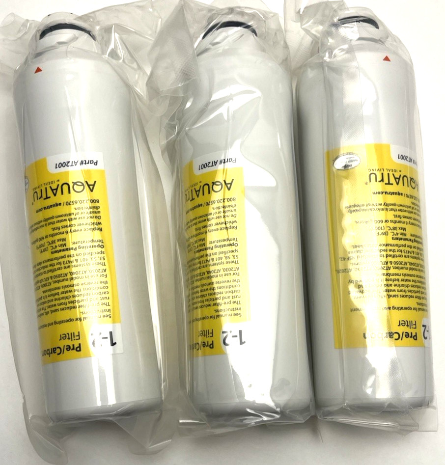New 3-pack AquaTru Part AT2001 Pre/Carbon Replacement Filter (Stages 1-2)
