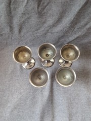 Vtg SilverCraft Goblets Silver Plated EPNS Electroplated Nickel Silver Set Of 5
