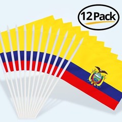 Anley Ecuador Mini Flag 12 Pack – Hand Held Small Miniature Ecuadorian Flags