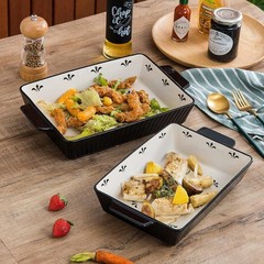 Baking Dishes Bakeware Set Ceramic Casserole Dish Rectangular Shape Oven safe