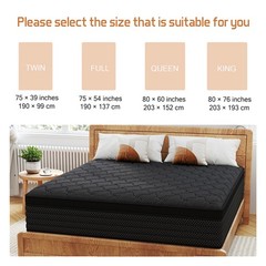 12″ 14″ Twin Full Queen King Mattress Gel Memory Foam Hybrid Spring Bed In a Box